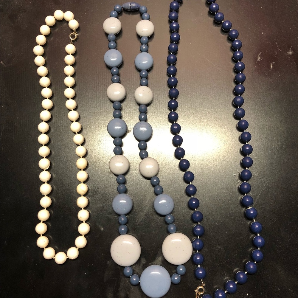 Blue and White necklaces
